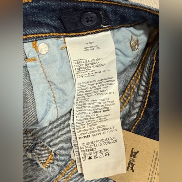 Levi’s 501 Original Skinny Jeans – Big Girls Size 14 – Adjustable Waistband NWT - Picture 12 of 16